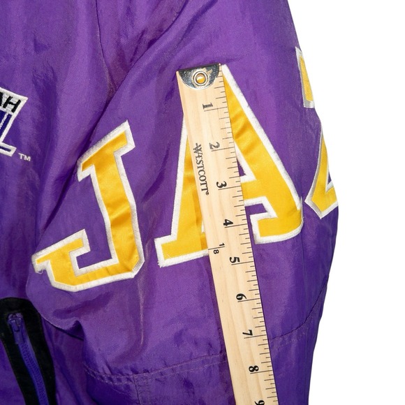 Vtg Starter Utah Jazz Puffer Jacket Mens Medium NBA Basketball 90's - Picture 5 of 12